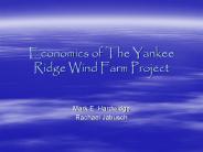 Economics of The Yankee Ridge Wind Farm Project