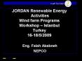 JORDAN Renewable Energy Activities Wind farm Programs Workshop 