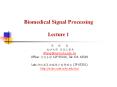 Biomedical Signal Processing Lecture 1 PowerPoint PPT Presentation