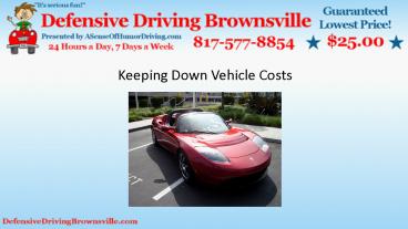 Keeping Down Vehicle Costs