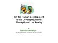 ICT for Human Development PowerPoint PPT Presentation