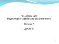 Psychology 320: Psychology of Gender and Sex Differences October 7 PowerPoint PPT Presentation