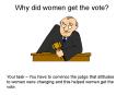 Why did women get the vote? PowerPoint PPT Presentation