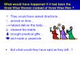 What would have happened if it had been the three Wise Women instead of three Wise Men ? PowerPoint PPT Presentation