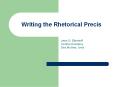 Writing the Rhetorical Precis PowerPoint PPT Presentation