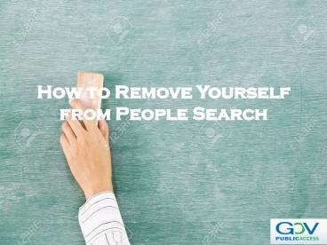 How to Remove Yourself from People Search