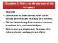 Chapitre 5: Mesures de masses et de volumes PowerPoint PPT Presentation