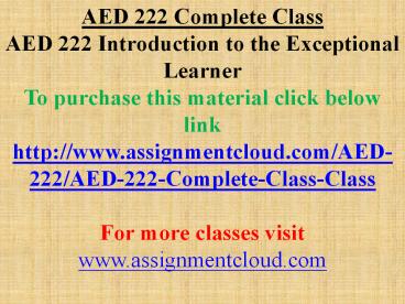 AED 222 Complete Class