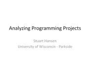 Analyzing Programming Projects