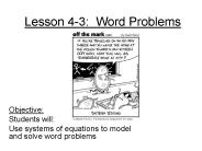 Lesson 4-3: Word Problems