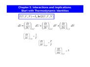 Chapter 3: Interactions and Implications. Start with Thermodynamic Identities