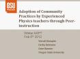 Adoption of Community Practices by Experienced Physics teachers through Peer-instruction PowerPoint PPT Presentation
