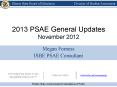 2013 PSAE General Updates PowerPoint Presentation PowerPoint PPT Presentation