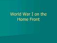 World War I on the Home Front PowerPoint PPT Presentation