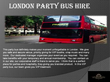 London Party Bus Hire