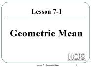 Geometric Mean