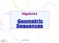 Algebra1  Geometric Sequences PowerPoint PPT Presentation