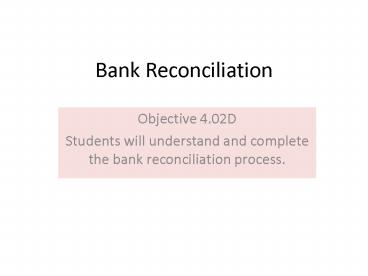 Bank Reconciliation