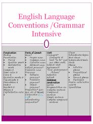 English Language Conventions /Grammar Intensive