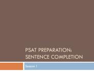 PSAT Preparation: Sentence Completion
