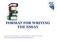 FORMAT FOR WRITING THE ESSAY PowerPoint PPT Presentation