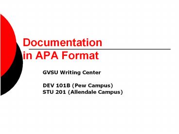 Documentation in APA Format
