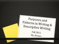 Purposes and Patterns in Writing PowerPoint PPT Presentation
