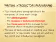 Writing introductory paragraphs PowerPoint PPT Presentation