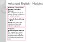 Advanced English - Modules PowerPoint PPT Presentation