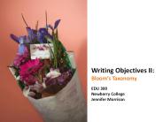 Writing Objectives II: Bloom