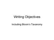 Writing Objectives
