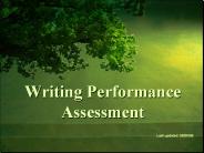 Writing Performance Assessment