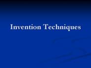 Invention Techniques