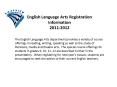 The English Language Arts department provides a variety of course offerings in reading, writing, speaking as well as the study of literature, media and theatre arts. The special course offerings for students in grades 9, 10, 11, 12 are described further PowerPoint PPT Presentation