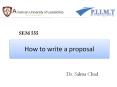 How to write a proposal PowerPoint PPT Presentation