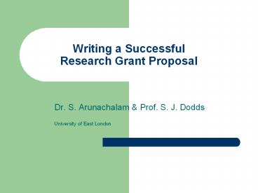 Writing a Successful       Research Grant Proposal