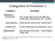 Categories of Cohesion 1
