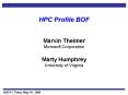HPC Profile BOF PowerPoint PPT Presentation