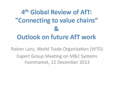 4th Global Review of AfT: 