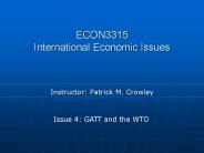 ECON3315 International Economic Issues