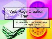 Web Page Creation Part II