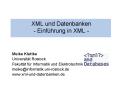 XML und Datenbanken - Einf PowerPoint PPT Presentation