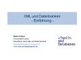 XML und Datenbanken - Einf PowerPoint PPT Presentation