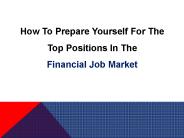 Financial Job Market