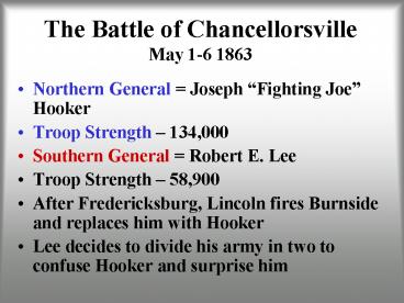 The Battle of Chancellorsville May 1-6 1863