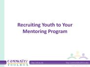 Recruiting Youth to Your Mentoring Program