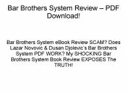 Bar Brothers System Book Review - Free Download PDF!