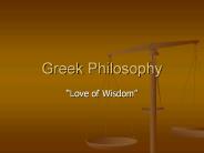 Greek Philosophy