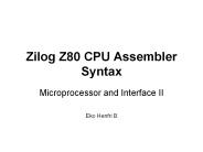 Zilog Z80 CPU Assembler Syntax