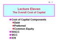 Lecture Eleven The Overall Cost of Capital PowerPoint PPT Presentation